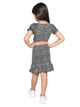 Little Angels Little Angels Round Neck Short Sleeves Black Cotton Printed Top & Skirt Set For Baby Girls Skirts Sets Little Miss Twirl Outfit Set